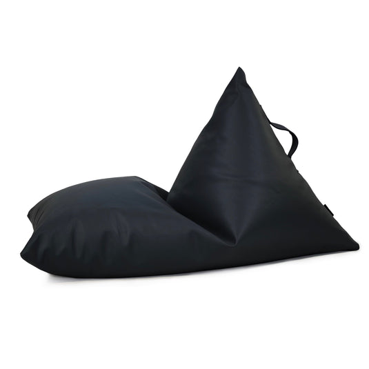 Petit Pouf Poire cuir Noir Profond Beaumont Concept
