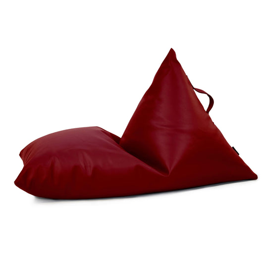 Petit Pouf Poire cuir Rouge Bordeaux Beaumont Concept