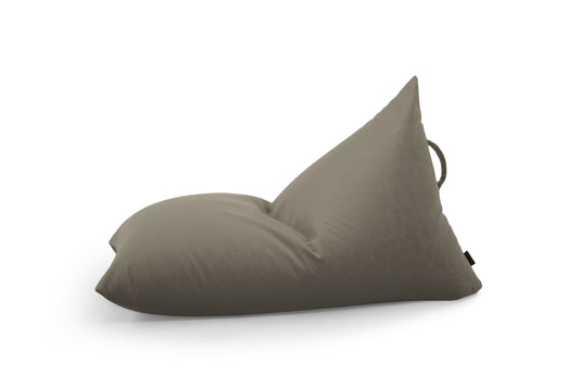 Petit Pouf Poire en velours Gris Taupe Beaumont Concept