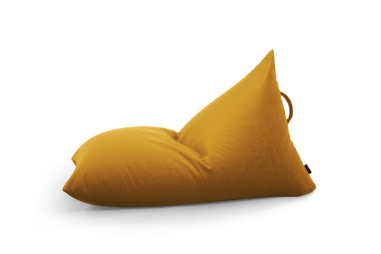 Petit Pouf Poire en velours Jaune Moutarde Beaumont Concept