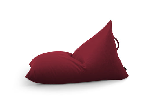 Petit Pouf Poire en velours Rouge Rubis Beaumont Concept