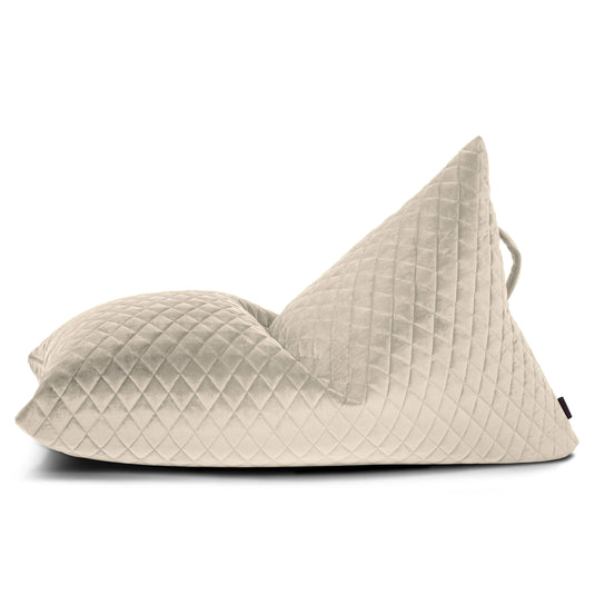 Petit Pouf Poire en velours royal Beige Crème Beaumont Concept