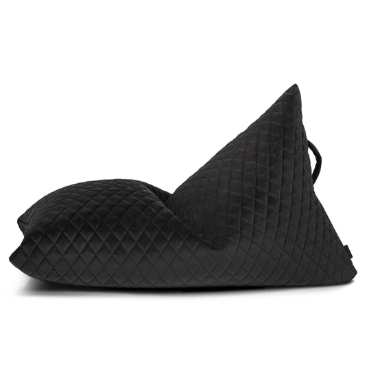 Petit Pouf Poire en velours royal Noir Profond Beaumont Concept