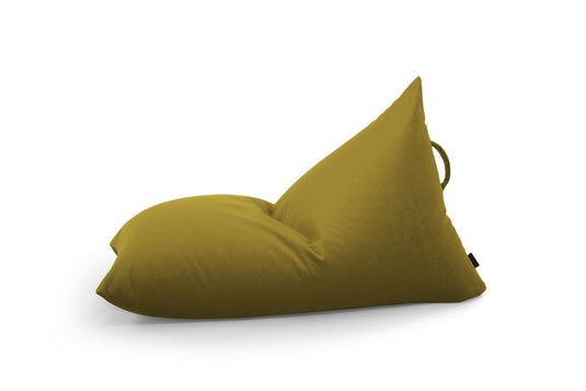 Petit Pouf Poire en velours Vert Olive Beaumont Concept