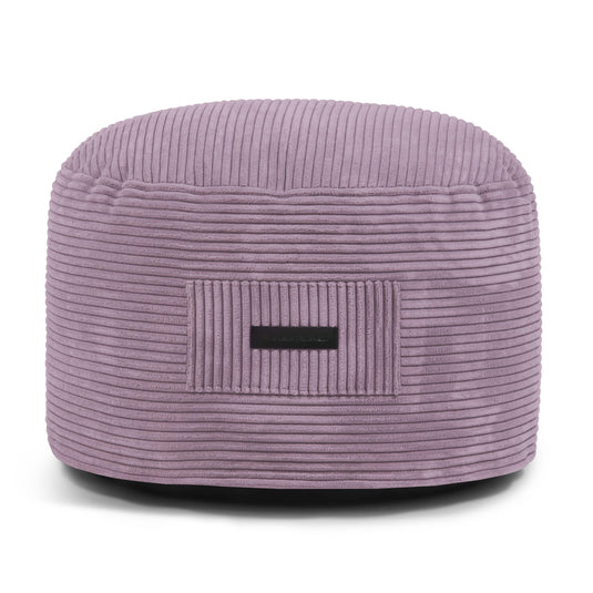 Petit Pouf Velours Cotelé Violet Lavande