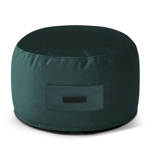 Petit Pouf Velours Vert Forêt