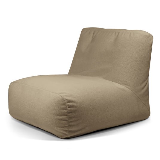 Pouf 2 places en Bouclette Marron Noisette
