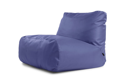 Pouf 2 places en Cuir Bleu de France