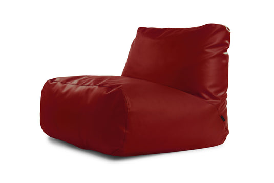 Pouf 2 places en Cuir Rouge Bordeaux