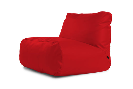 Pouf 2 places en Cuir Rouge Garance
