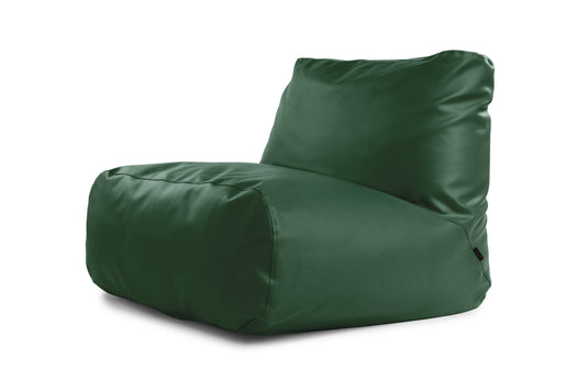Pouf 2 places en Cuir Vert Fôret