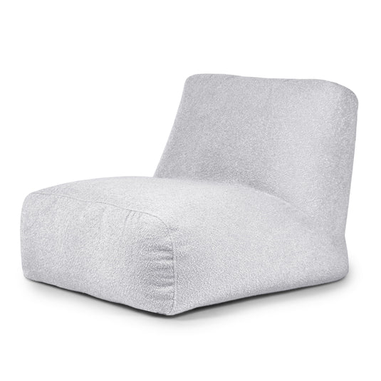 Pouf 2 places en Mouton Gris Perle