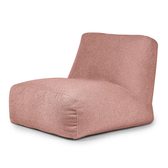 Pouf 2 places en Mouton Rose Taupe