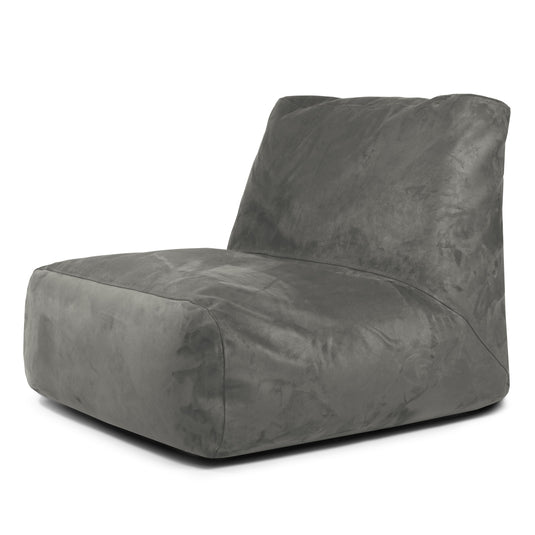 Pouf 2 places en Suede Gris Anthracite