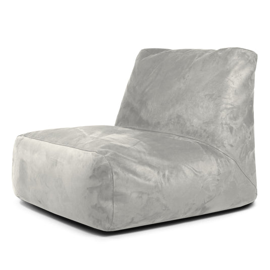 Pouf 2 places en Suede Gris Perle