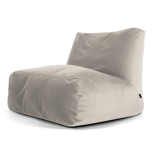 Pouf 2 places en Velours Gris Perle