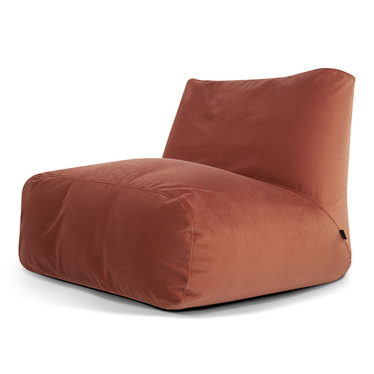 Pouf 2 places en Velours Rose Incarnat