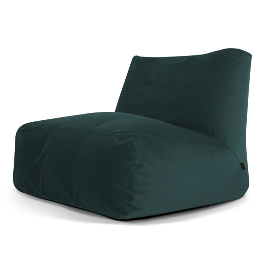 Pouf 2 places en Velours Vert Emeraude