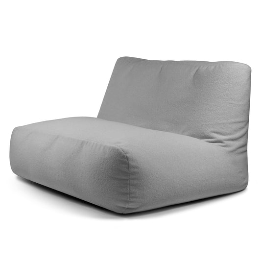 Pouf 2 places Géant en Bouclette Gris Acier