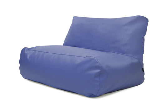 Pouf 2 places Géant en Cuir Bleu de France