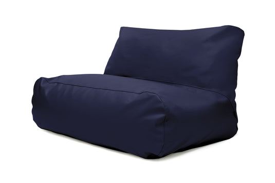 Pouf 2 places Géant en Cuir Bleu Marine