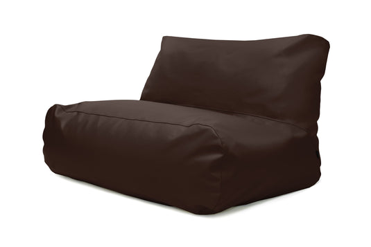 Pouf 2 places Géant en Cuir Marron Chocolat