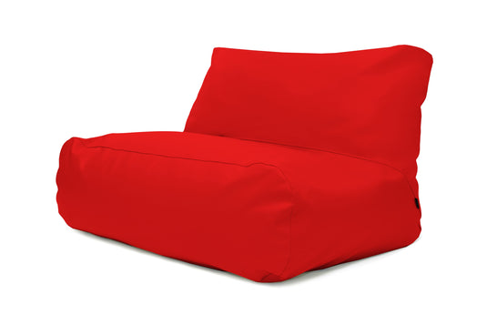 Pouf 2 places Géant en Cuir Rouge Garance