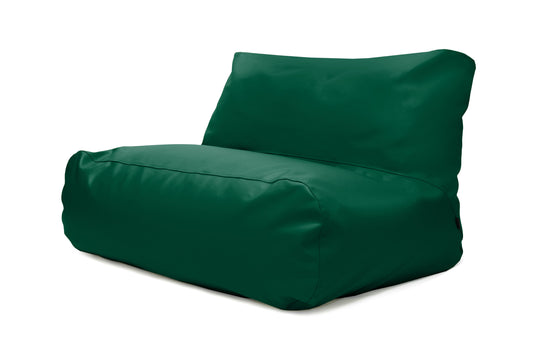 Pouf 2 places Géant en Cuir Vert Fôret
