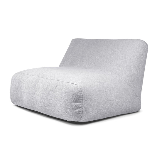 Pouf 2 places Géant en Mouton Gris Perle