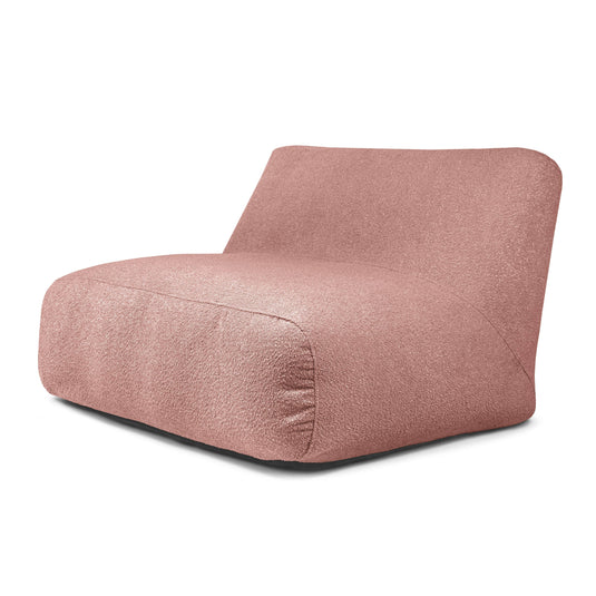 Pouf 2 places Géant en Mouton Rose Taupe