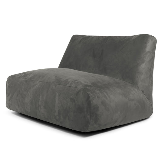 Pouf 2 places Géant en Suede Gris Anthracite