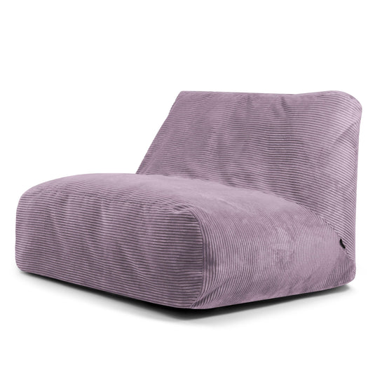 Pouf 2 places Géant en Velours Côtelé Violet Lavande