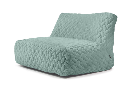 Pouf 2 places Géant en Velours Design Vert Céladon