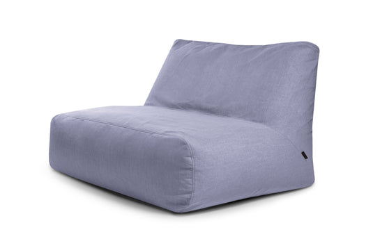 Pouf 2 places Géant pour Salon Bleu Ardoise