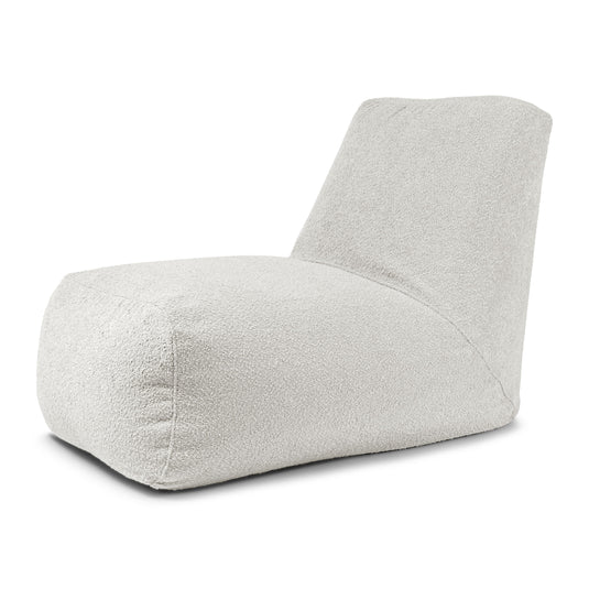 Pouf avec Dossier en Mouton Beige Crème