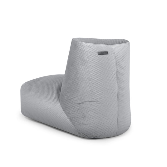 Pouf avec Dossier en Velours Capitonné