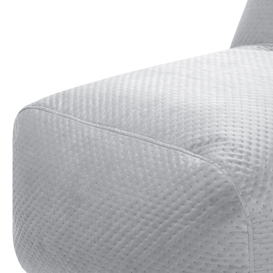 Pouf avec Dossier en Velours Capitonné