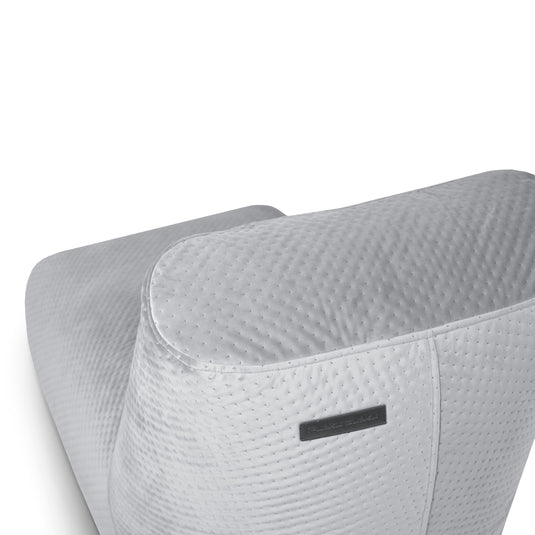 Pouf avec Dossier en Velours Capitonné