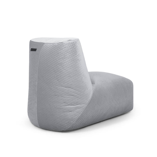 Pouf avec Dossier en Velours Capitonné