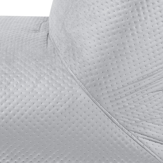 Pouf avec Dossier en Velours Capitonné