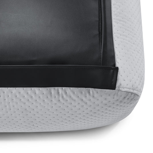 Pouf avec Dossier en Velours Capitonné