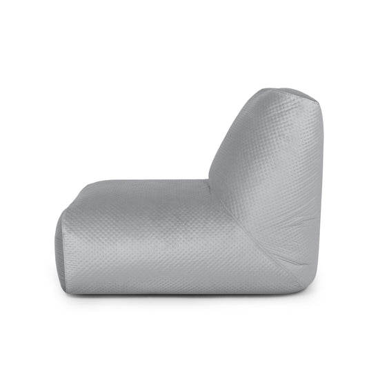 Pouf avec Dossier en Velours Capitonné