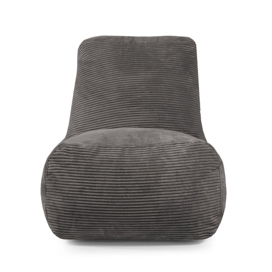 Pouf avec Dossier en Velours Côtelé