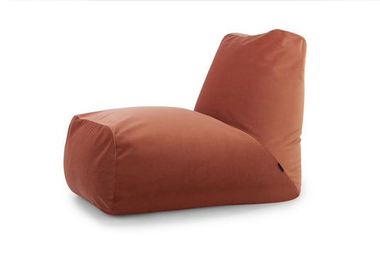 Pouf avec Dossier en Velours Rose Incarnat