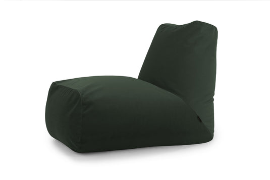 Pouf avec Dossier en Velours Vert Forêt