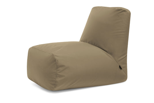 Pouf avec Dossier pour Extérieur Marron Beige