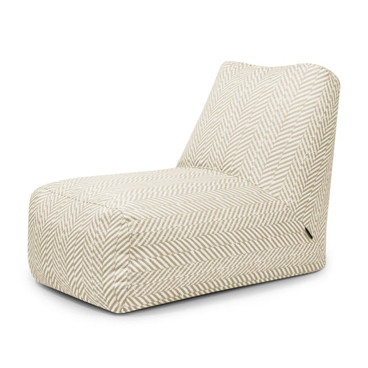 Pouf avec Dossier pour Jardin Beige Sable