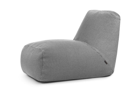 Pouf avec Dossier pour Piscine Noir et Blanc