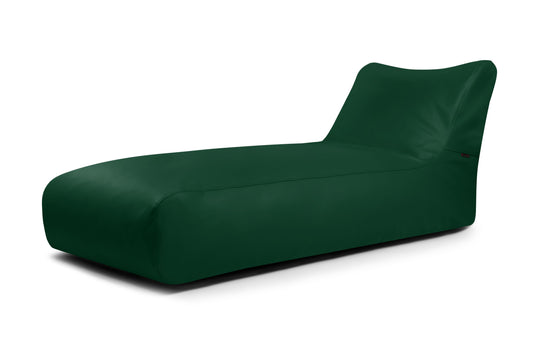 Pouf Bain de Soleil en Cuir Vert Fôret