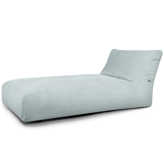 Pouf Bain de Soleil en Velours Côtelé Vert d'eau